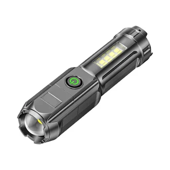 USB Polnilne LED Svetilka Gospodinjstva Močno Svetilko Teleskopsko Zoom Dolgega dosega, Bakle na Prostem, Pitne Svetilka