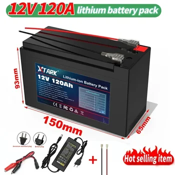 12V 120Ah Baterija za ponovno Polnjenje Z BMS za sončne energije, Fish Finder, Skuter, Luči, Otroci Avto, s Polnilnik litij baterija