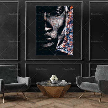 Umetniška fotografija Črno mladenič, Afriško Ameriške Človek Portret, Grafiti, Fotografije, Stenski Dekor, Wall Art Portret
