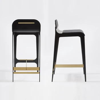 Usnje klasične oblikovanje kovin minimalističen stol model soba, klub, caf é, bar stol, iz nerjavečega jekla, visoko stol