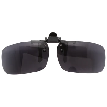2X Polarizirana Rimless Pravokotnik Sivi Objektiv Flip Up Posnetek Na sončna Očala Eyeglass