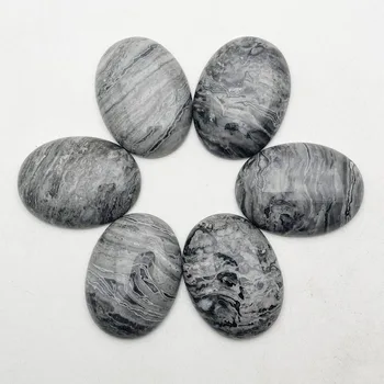 Moda naravnega kamna Sivo Picasso Zemljevid kroglice za Nakit, izdelava chrysoprase 30x40MM 6pcs ne hloe čar pribor Brezplačna dostava