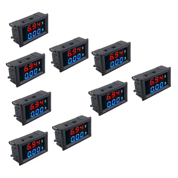 9Pcs LED Digitalni DC 0-100V 10A, Napetost Amp Volt Meter Plošče Dual Voltmeter Ampermeter Tester
