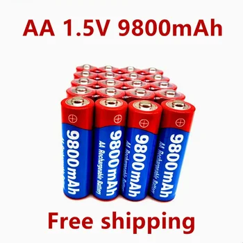 Novo 2~20pcs/veliko blagovne Znamke AA baterija za ponovno polnjenje 9800mah 1,5 V Novi Alkalni Polnilna batery za led luči, igrače, mp3