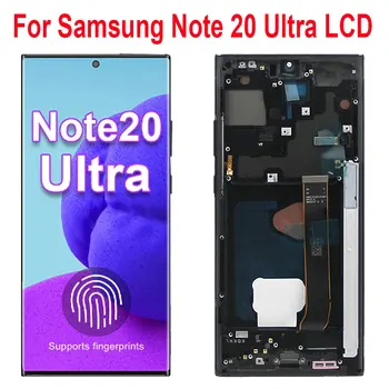 Super AMOLED Opomba 20 Ultra Zaslon za Samsung Galaxy Note20 Ultra N985F N986B Lcd Zaslon, Digitalni Zaslon na Dotik z Deli Okvirja