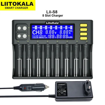 Liitokala Lii-S8 Lii-600 Lii-500 Lii-PD4 LCD 3,7 V 18650 18350 18500 21700 14500 26650 baterije AA NiMH Baterije Litij-Polnilec - 8 Rež