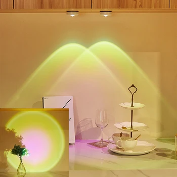 LED Dotik Sunset Lučka Ponoči, Svetlobni Projektor Doma Dekoracijo Luči Za Kuhinjo, Spalnico, Omare Omare Night Light Dekoracijo