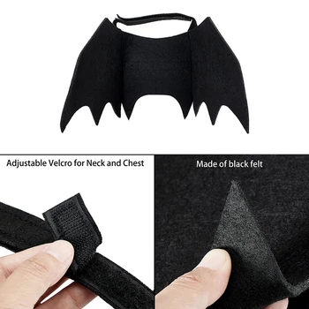 Smešno Halloween Kostum za Pse in Mačke - Ljubek Hišne Bat Wings Cosplay Obleko za Psiček in Muca Stranka Material in