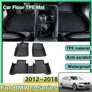 Avto Zadaj predpražnike Za BMW Serije 3 F34 2012~2018 2015 TPE Nepremočljiva Usnja Blato Preprogo Foot Pad Polno Tappeto Auto Dodatki
