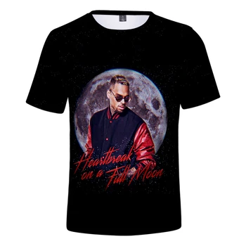 2023 Vroče Prodaje Oprljiti Chris Brown 3D Tiskanih Harajuku T Shirt Unisex Poletje Kratek Rokav T-shirt Priložnostne Ulične Oversize Vrh