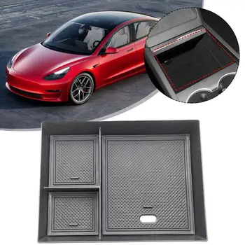 Avto Škatla za Shranjevanje za Tesla Model 3 2022 Model Center Armrest Organizator Avto Notranje zadeve Polje Pribor L8R7