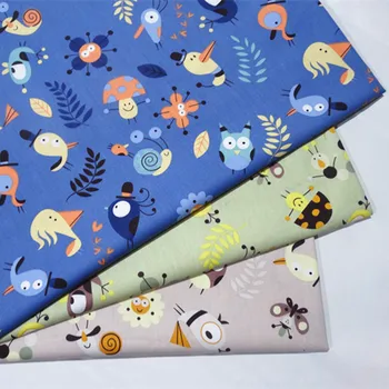Risanka tiskani bombaž Mozaik Tkiva Krpo Ročno DIY Quilting Šivanje Baby&Otroci Listi Obleko Materiala