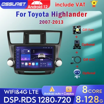 Carplay Android Auto Avto Radio Za Toyota Highlander 2007-2013 Večpredstavnostna Video Predvajalnik Navigacija stereo GPS Jedro Octa 7862