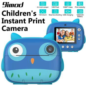 9IMOD Otrok, Instant Print Camera 2.4 palčnim 1080P Selfie Video, Foto Digitalne Kamere z 10X Zoom Prenosni Potovanja Igrače za Otroke