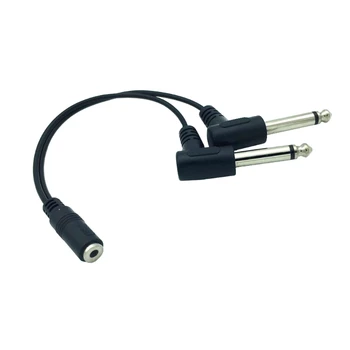 Novih 20 cm 3,5 mm Ženski Vtič 2 x 6,35 mm TRS Mono Moški Socket Adapter Kabel