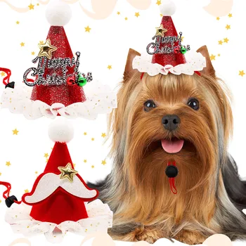 1PCS Lepe Pet Dog Božični Klobuk Mačka Pes Santa Claus Kape Kuža Modni Pokrivala Pes Kostume in Pribor za Majhne Pse