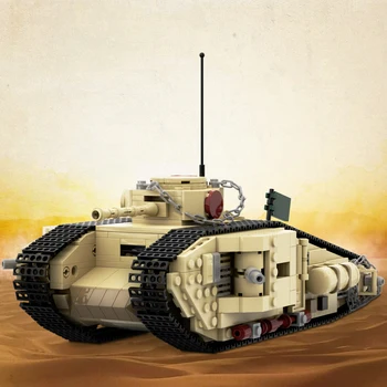 MOC Indiana Jones Zadnji Križarski Vojaški Tank Gradnik Avanturo Raiders DIY Izobraževalne Igrače Za Darilo Otrok
