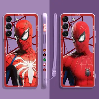 Tekoči Primer Za Samsung Galaxy S21 S22 S20 FE Ultra S10 S8 S9 Plus S10e Opomba 20 10 Lite Marvel SpiderMan Tom Holland Garfield