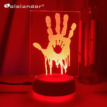 Smrt je Nasedla Igra Znamke LOGOTIP Palm Tiskanje 3D Svetilke Led RGB Neon Nočne Luči Pisano Darilo Za Prijatelje Soba Dekoracijo Mize