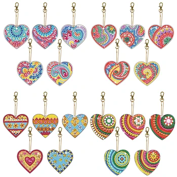 5d Diamond Slikarstvo Keychain Obesek Srce Ljubezni, Keychain Diamant, Mozaik, Art Nastavite Diy Darilo Za Žensko Girt Keyring Vrečke Dekoracijo