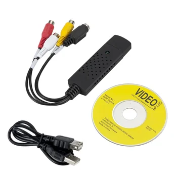 USB Avdio Zajem Video Kartica kartica z USB kablom USB 2.0 na RCA, Zajem Video Pretvornik Za TV DVD, VHS Naprave za Zajemanje