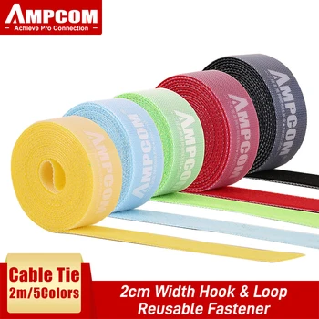 AMPCOM 5 Roll Hook-and-Loop Najlon Kabel Organizator Žice Navijalec Posnetek/ Vezne Žice Organizator / Color 10m Za iPhone, Samsung USB Kabel