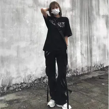 Moda Priložnostne Ženske Hlače Zadrgo Stilsko Ulične Hip Hop Japonski Harajuku Joggers Ženske, Moške Hlače Ins Y2k Techwear