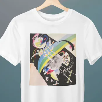 Krog na Črno Vladimir Kandinsky Slikarstvo T Shirt Umetnosti Povzetek Geometrijske za Njo Mu Ljubimec