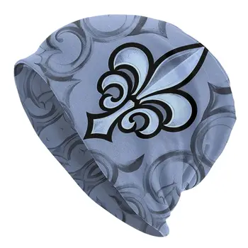 Bonnet Klobuki Fleur De Lys Moški Ženske ' s Royal Lily Ice Blue Cap Modela Skullies Beanies Kape