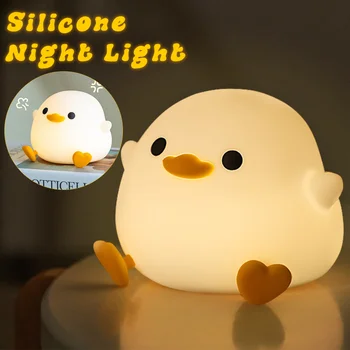 Otrok LED Nočna lučka Cute Raco Noč Lučka USB Polnilne Silikonski Spanja Light Touch Senzor za Nočne Otroci Soba Darilo