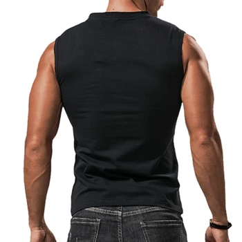 Moški s Priložnostne brez Rokavov Telovadnic Športnih Telovnik Vrhovi V Vratu Bodybuilding Mišice Tekaški Trening Usposabljanje Tee Majica