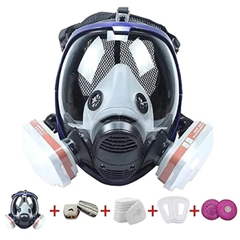 Kemični masko 6800 15/17 v 1 plinsko masko, prah respirator barve insekticid sprej silikonskega poln obraz filter za varjenje laboratorij