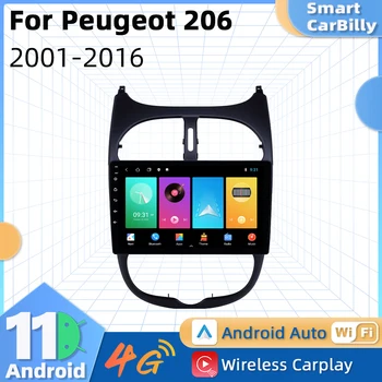 2 Din Android Avto Radio za Peugeot 206 2001-2016 Avtomobilski Stereo sistem Zaslon Multimedijski Predvajalnik Zvoka GPS Navigacije Vodja Enote Autoradio