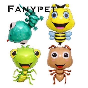 4pcs Mravlje baloni Gecko Bumbar Bogomolke folija baloni Cartoon živali trebušaste za otroke rojstni dan dekoracijo globos helij