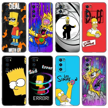 Vroče Simpsons Fantje Primeru Telefon Za Huawei P40 P30 P20 P10 P9 P8 Lite 2017 P50 P Smart Pro Z S 2021 Do Leta 2020 2019 2018 Mehko Črni Pokrov