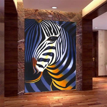 beibehang 3d photo steno papir Restavracija hodnik, spalnica, barva črna in belo črtasto zebra steno stensko ozadje slikarstvo