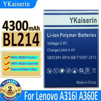 YKaiserin 4300mAh BL 214 BL214 BL-214 Baterija za Lenovo 316I A360E A300T A269I A208t A218t A269 A305E A316 Baterije