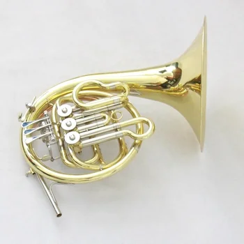 3 ključni majhni francoski rog instrument za prodajo zlato lakiran francoski rog