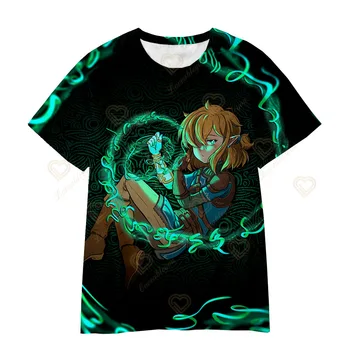 Novo Poliester Majica Poletje Modni Visoke Kakovosti Ulične Mens Anime T-Shirt za Moške Oblačila Zelda Solze Kralj