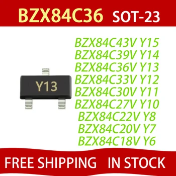 100 kozarcev BZX84C33 BZX84C36 sitotisk Y12/Y13 Paket SOT-23 Tranzistor 33v 36v BZX84C30 BZX84C27 ki je Na Zalogi, BREZPLAČNA DOSTAVA