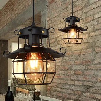 Retro Vintage Industrijske Lestenec Lampshade Starinsko Stropne Svetilke za Dom Cafe(Brez Žarnice),