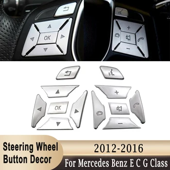Volan Gumb Dekoracijo Nalepke Skp Za Mercedes Benz E C G Razred W204 2012-2016 Srebro Notranje Nalepke Pokrov