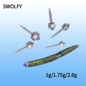 Swolfy 10Pcs Teža Potopne Šablona Glavo Bullet Uteži Mehka Vaba Skupine 1g/1.75 g/2.8 g Kavljem še poslabša