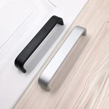Prostor aluminij zlitine trdna omaro kabinet vrata črna predal sodobne preprosto pohištvo strojne opreme ročaj majhno ročico