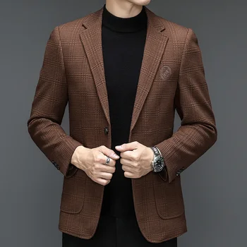 2023 Nov Poslovni Moški italijansko-slog Priložnostne korejska Različica Vse Modni Več Stilov Neobvezno Gostiteljice Slim Jopič