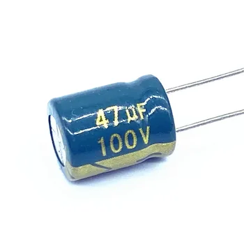 100 kozarcev/veliko visoka frekvenca nizka impedanca 100v 47UF aluminija elektrolitski kondenzator velikosti 8*12 47UF 20%