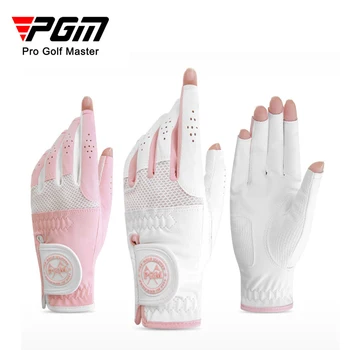 PGM Golf Ženske Rokavice za Športe Rokavice Mikrovlaken Dihanje Dew Prsti Trajno Ne zdrsne Barvno Ujemanje Mehko Golf Dobave