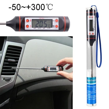 Avto klima Vtičnico Igle Tip LCD Digitalni Merilnik Preverite Kuhinjski Termometer Obseg Minus Termometer Merilnik Dodatki