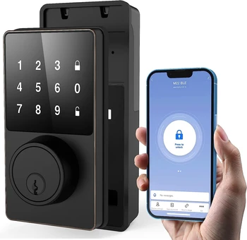 Smart Lock z Bluetooth, Vstop brez ključa Zaklepanje Vrat z zaslonom na Dotik poskušajo vam napad, Enostaven za Namestitev, Aplikacije za Odklepanje, Varnostne Nepremočljiva El