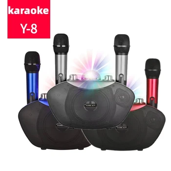 Y-8 Domov KTV Mikrofon Eno do Dve Karaoke Pesmi Živo Opreme Bluetooth Zvočnik Vgrajena KTV Občinstvo Caixa De Som